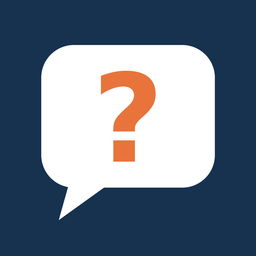 Socratic Tutor icon: an orange question mark in a white speech bubble on navy